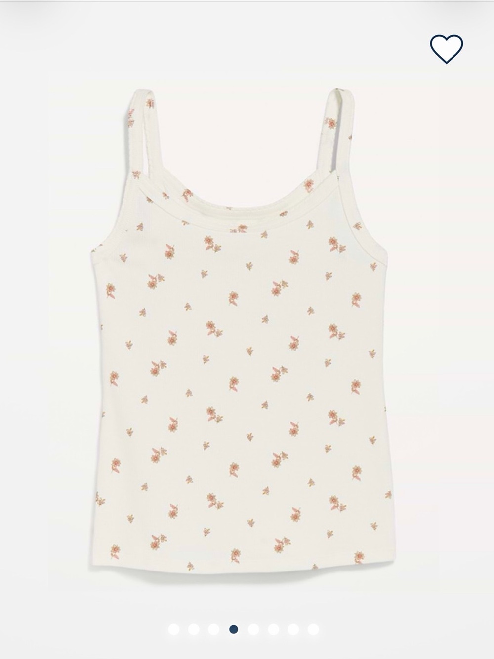 Old Navy White Floral Rib-Knit Tank Top XL Tall